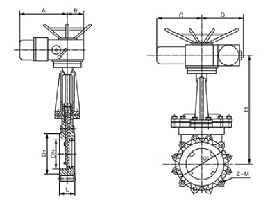 PZ973H、PZ973F、PZ973Y_電動刀閘閥結(jié)構圖